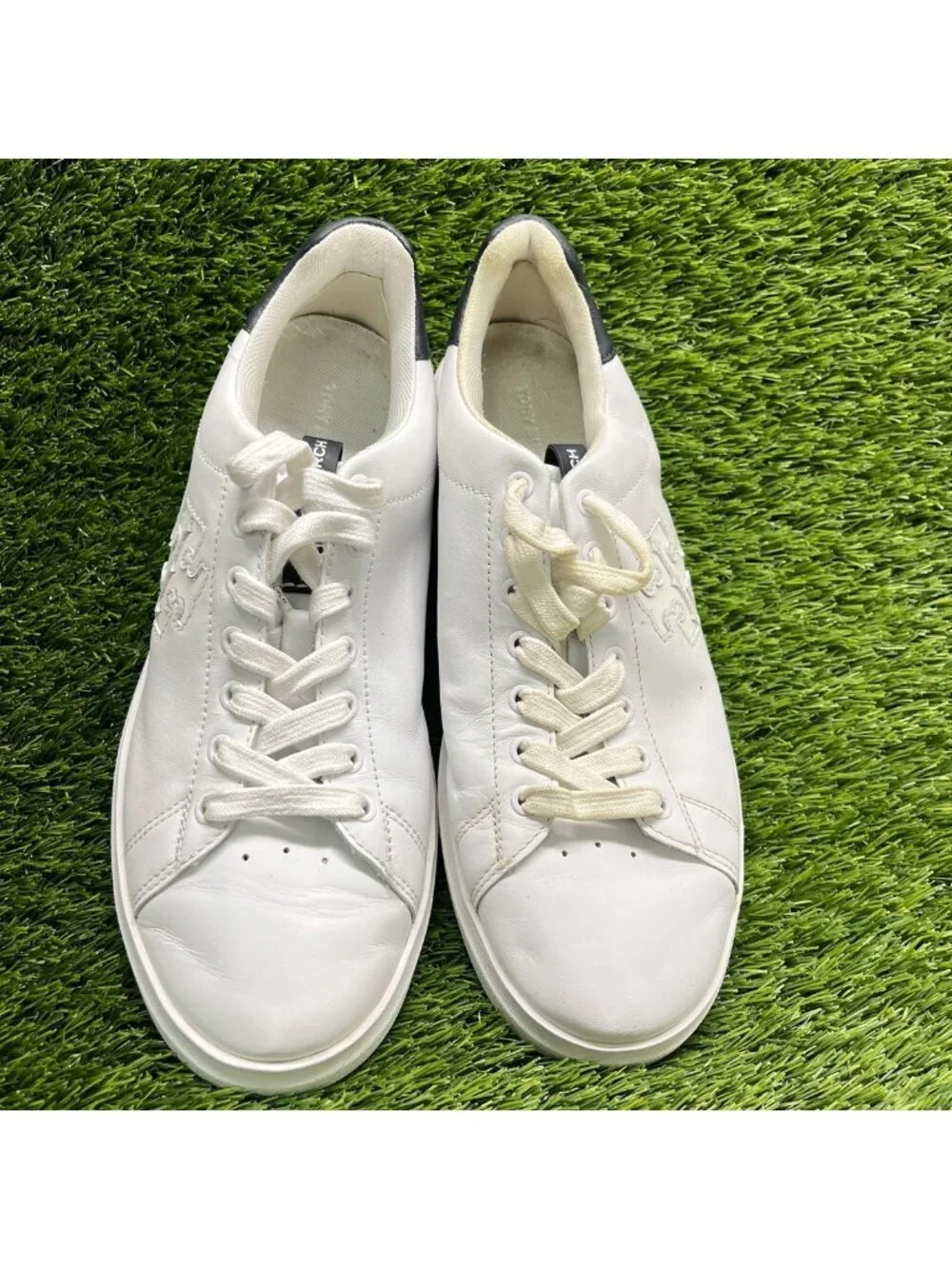 Tory Burch Double T Howell Court Womens Size 8.5 White Athletic Shoes Sneakers